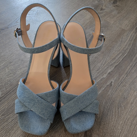 Kate Spade Blue Denim Heels - Picture 1 of 6